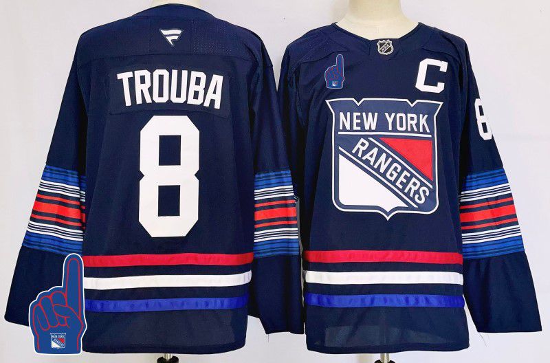 Men New York Rangers 8 Trouba Blue Fanatics 2025 NHL Jersey style 3
